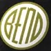 The Bend Emblem as drawn in The centennial button, 2005, embroidered.