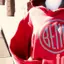 The emblem on Red hoodie on a mannequin, The Bend Store, February 6, 2018.