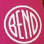 The emblem on Koozies in pink and navy printed with the disc, and a hang tag, The Bend Store, April 18, 2020.
