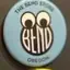 The emblem on The button display, each button carrying the disc inside a “THE BEND STORE OREGON” ring, The Bend Store, January 28, 2025.