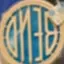 The emblem on A hanging window decoration carrying the disc, and locker stickers, The Bend Store, November 30, 2025.