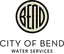 The emblem on Water Services lockup: the disc over CITY OF BEND / WATER SERVICES, City of Bend, March 2, 2026.