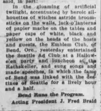 A description of the Hallowe’en decorations and entertainment.
