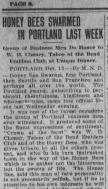 The account of the Portland dinner for Cheney.