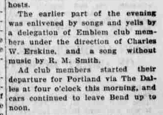 Songs and yells by Emblem Club members enliven the evening.