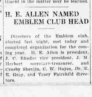 The short report naming the club’s officers and directors.