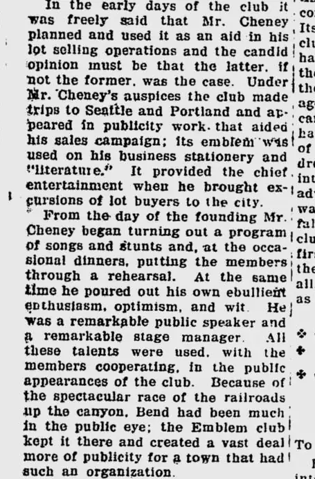 The early publicity trips, songs and stunts, continuing in column 1.