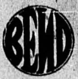 A circular BEND device, heavily inked, with the diagonal of its third letter running from the top right down to the left.