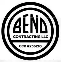 A black-and-white circular business badge reading BEND, CONTRACTING LLC and CCB #236210.