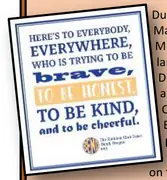 A blue-and-gold greeting card carrying the club toast and a small Bend emblem.