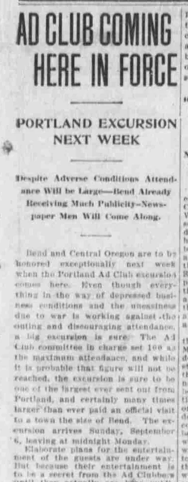 The announcement of the Portland excursion.