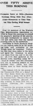 A newspaper column reporting that over fifty members of the Western Pine Manufacturers Association arrived in Bend, and that after a Commercial Club dinner a dance would be held at the Emblem Club.