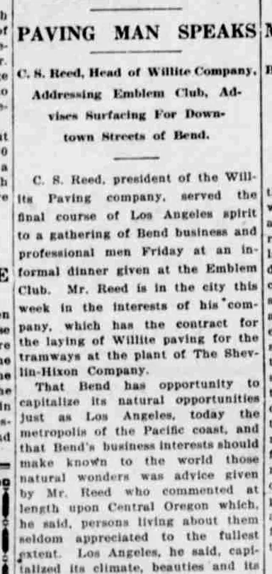 The opening of the report on Reed’s dinner remarks.