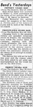 A newspaper retrospective column headed “Thirty Years Ago”, reprinting an item about the Emblem club leaving for Portland and naming the men who went.
