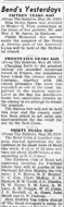 A newspaper retrospective column headed “Thirty Years Ago”, reprinting an item about the Emblem club leaving for Portland and naming the men who went.