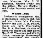 The winners’ list names Mrs. Rasmussen and the Emblem Club cup.