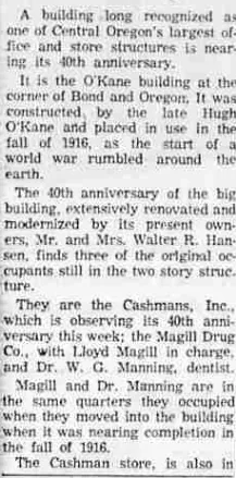 The opening of the 1956 retrospective, beneath the headline.
