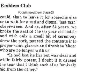 The conclusion of the letter recalls the shared bottle.