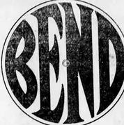 A newspaper section front headed THE BEND BULLETIN, with a circular BEND device between a photograph of a catch of fish and a photograph of a lake, above the line “IN THE HEART OF SCENIC CENTRAL OREGON”.